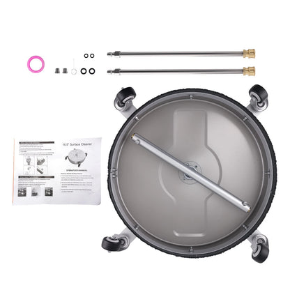 16.5in Pressure Washer Surface Cleaner Kit for 4200 PSI (4 Wheels, Rods)