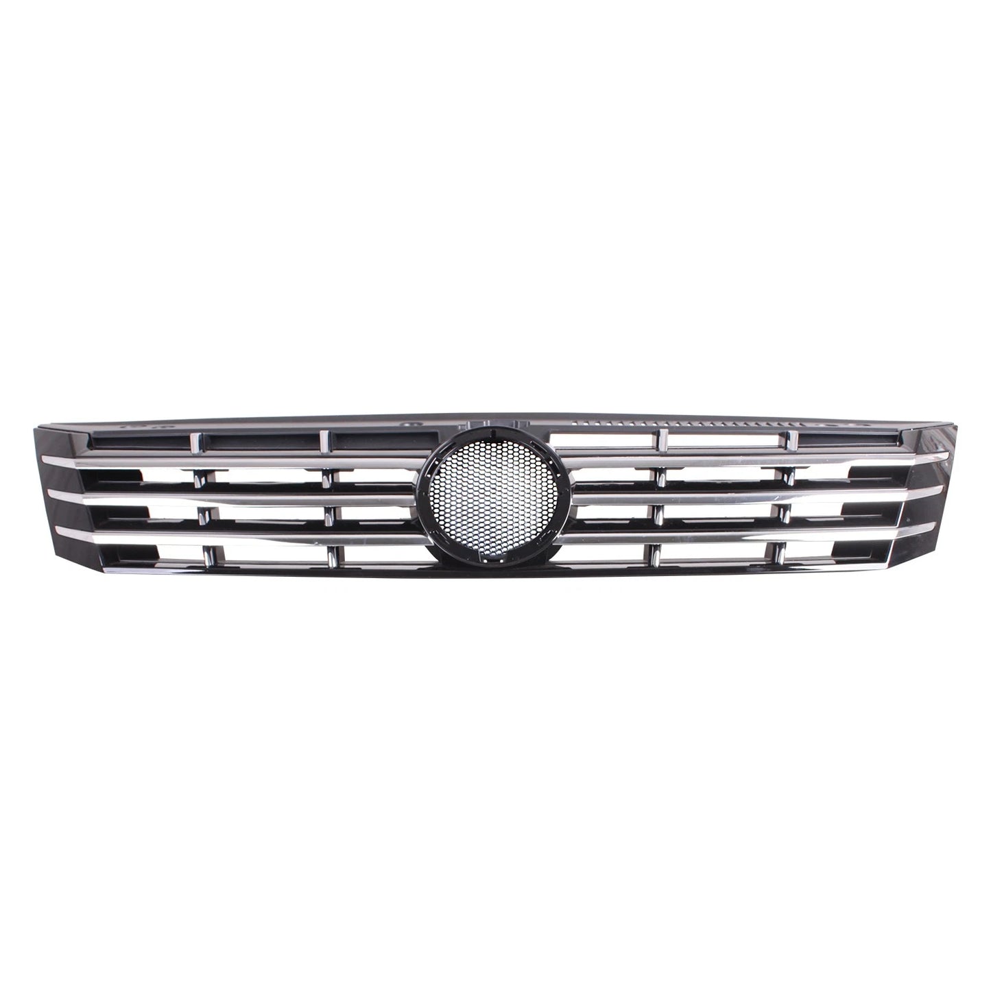 Replacement Black Plastic Front Grille w/Chrome Vertical Bars