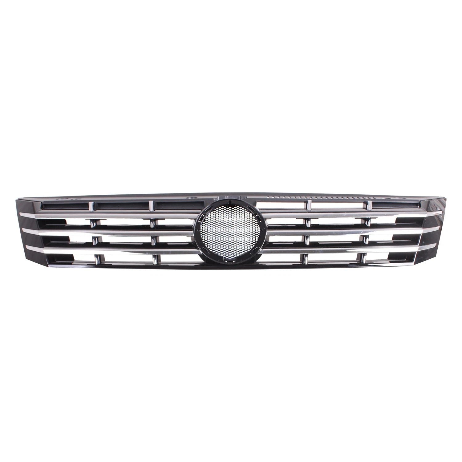 Replacement Black Plastic Front Grille w/Chrome Vertical Bars