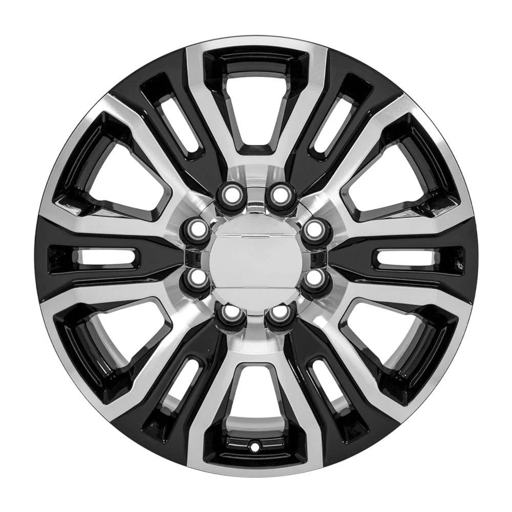 20 Inch Machined Black Wheel Replacement for 2011-2024 Chevy Silverado 3500 HD