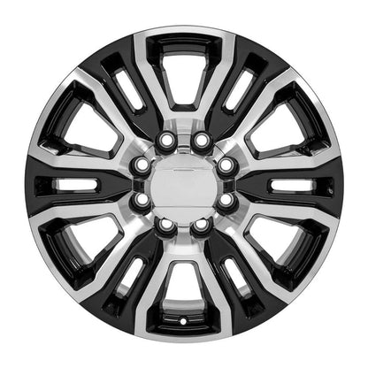 20 Inch Machined Black Wheel Replacement for 2011-2024 Chevy Silverado 3500 HD