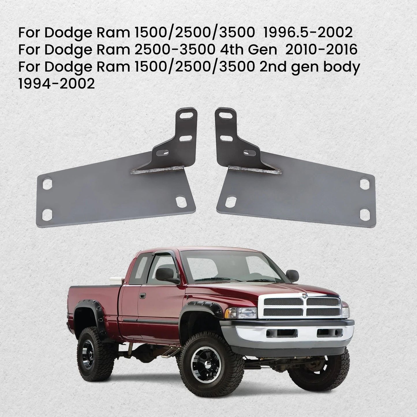 Front Bumper Conversion Brackets for Dodge Ram 1500 (2009–2018)