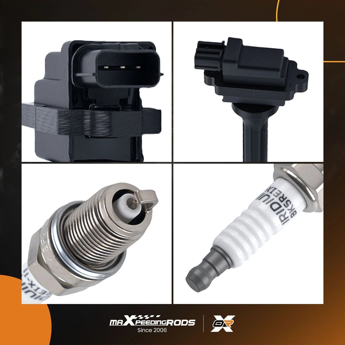 Ignition Coils and Spark Plugs Set for 1999-2004 Chevrolet Tracker 2.0L