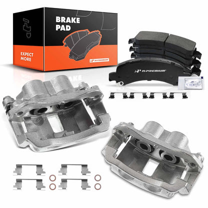 6x Rear Brake Caliper & Pad for Ford Express 2500 GMC Savana 2500 (2003–2021)