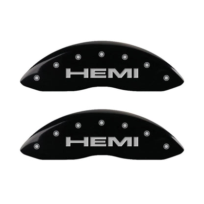 Black Caliper Covers Set with Engraved Hemi for 2022–2024 Jeep Wagoneer
