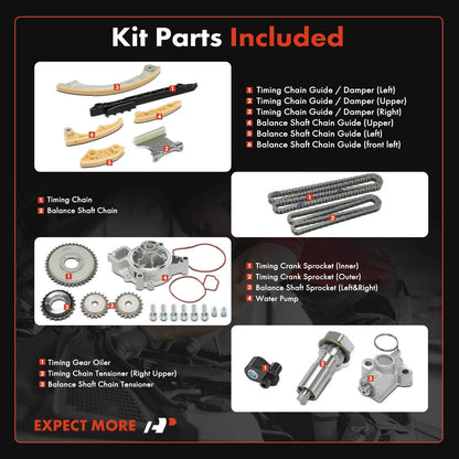 16x Timing Belt and Water Pump Kit for Chevy Malibu (2008–2012)