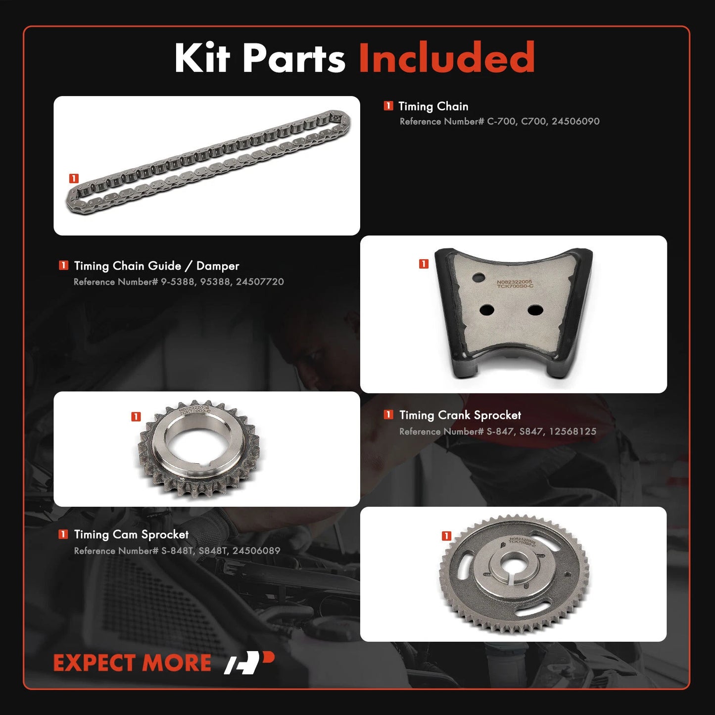 4X Timing Chain Kit for Chevrolet Equinox Malibu Impala Buick Pontiac (2005–2020)