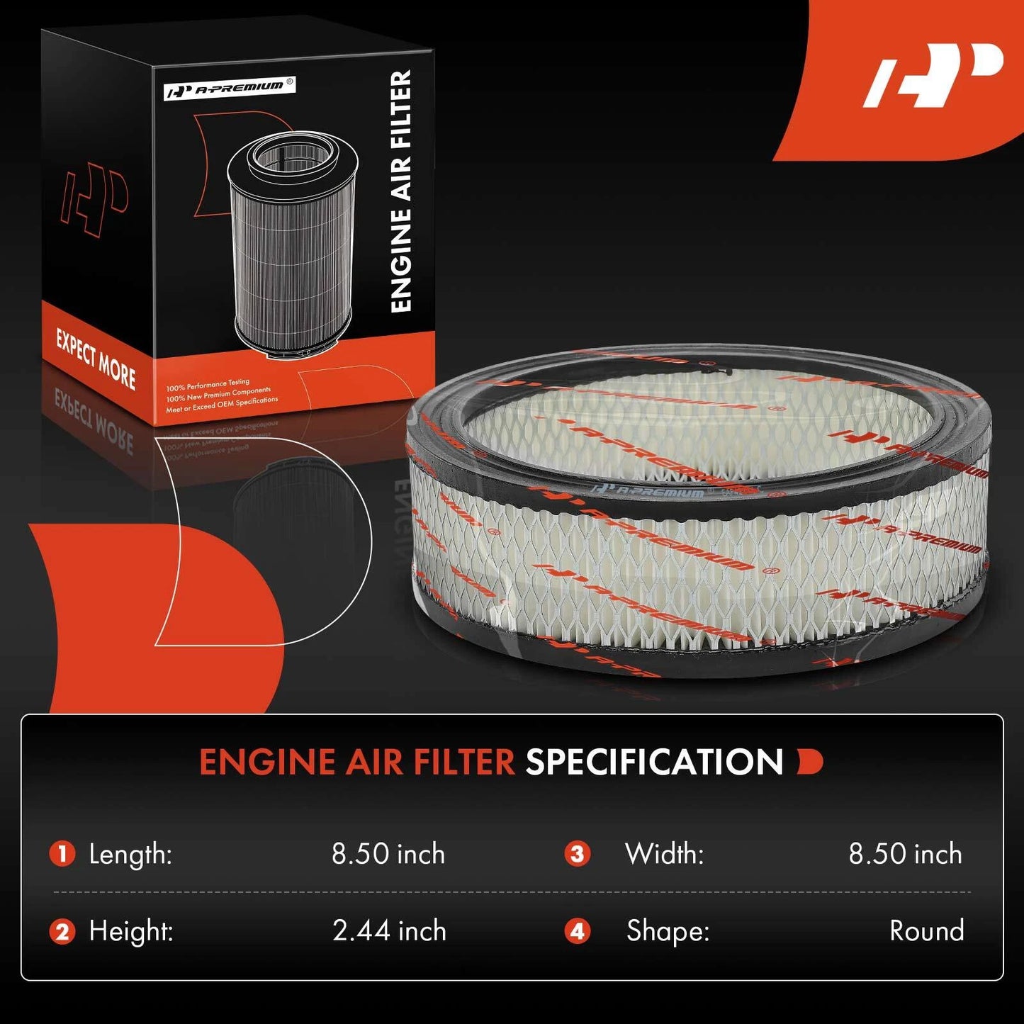 2X Engine Air Filter for Chevy Camaro (1982–1986) Buick Century (1982–1992)