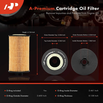 2X Engine Oil Filter for Chevy Equinox (2018–2019), Malibu (2016–2019), Cruze