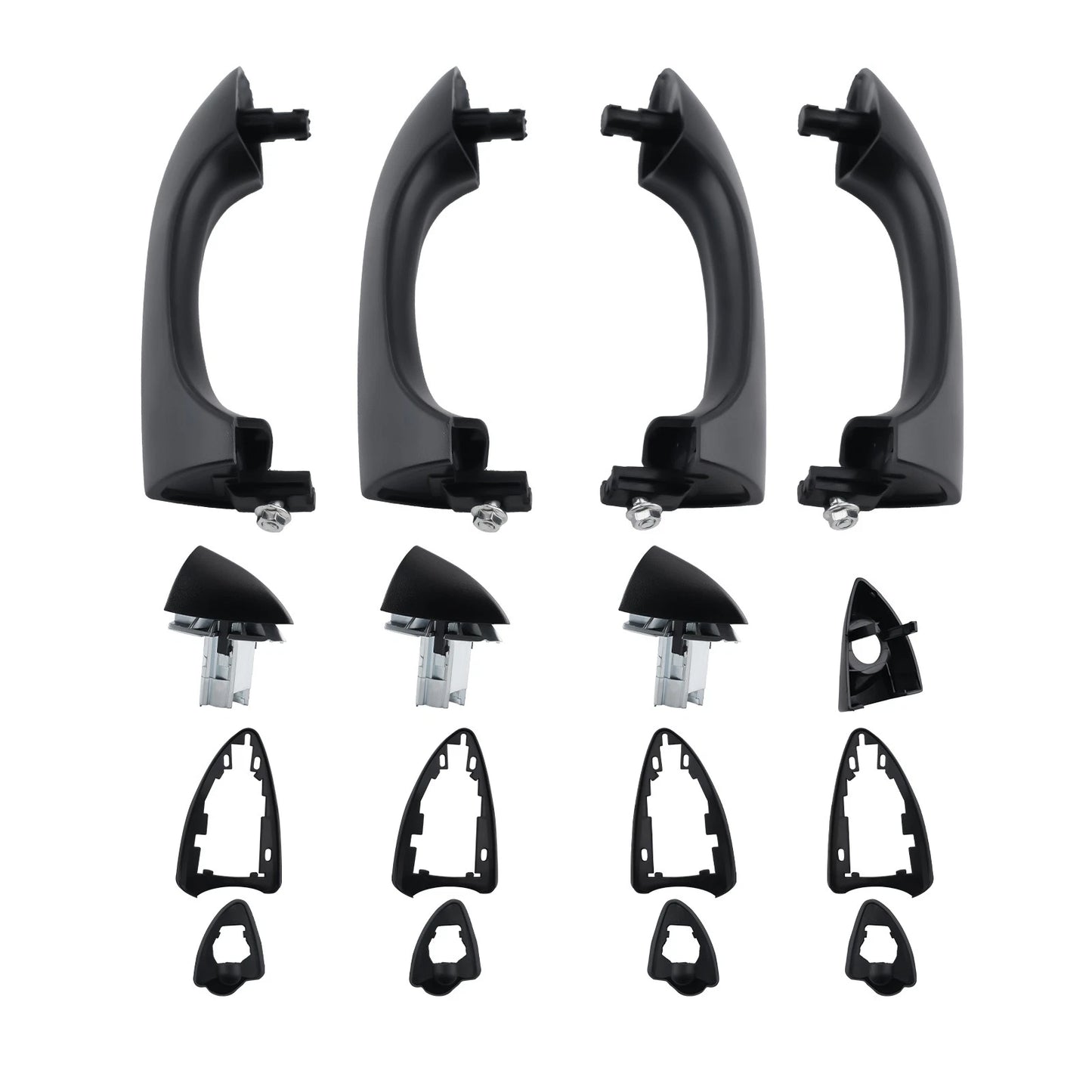 Front and Rear Outside Door Handles Black for BMW X5 (2000–2006)