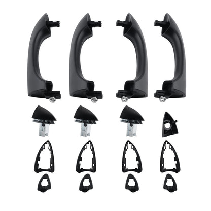 Front and Rear Outside Door Handles Black for BMW X5 (2000–2006)