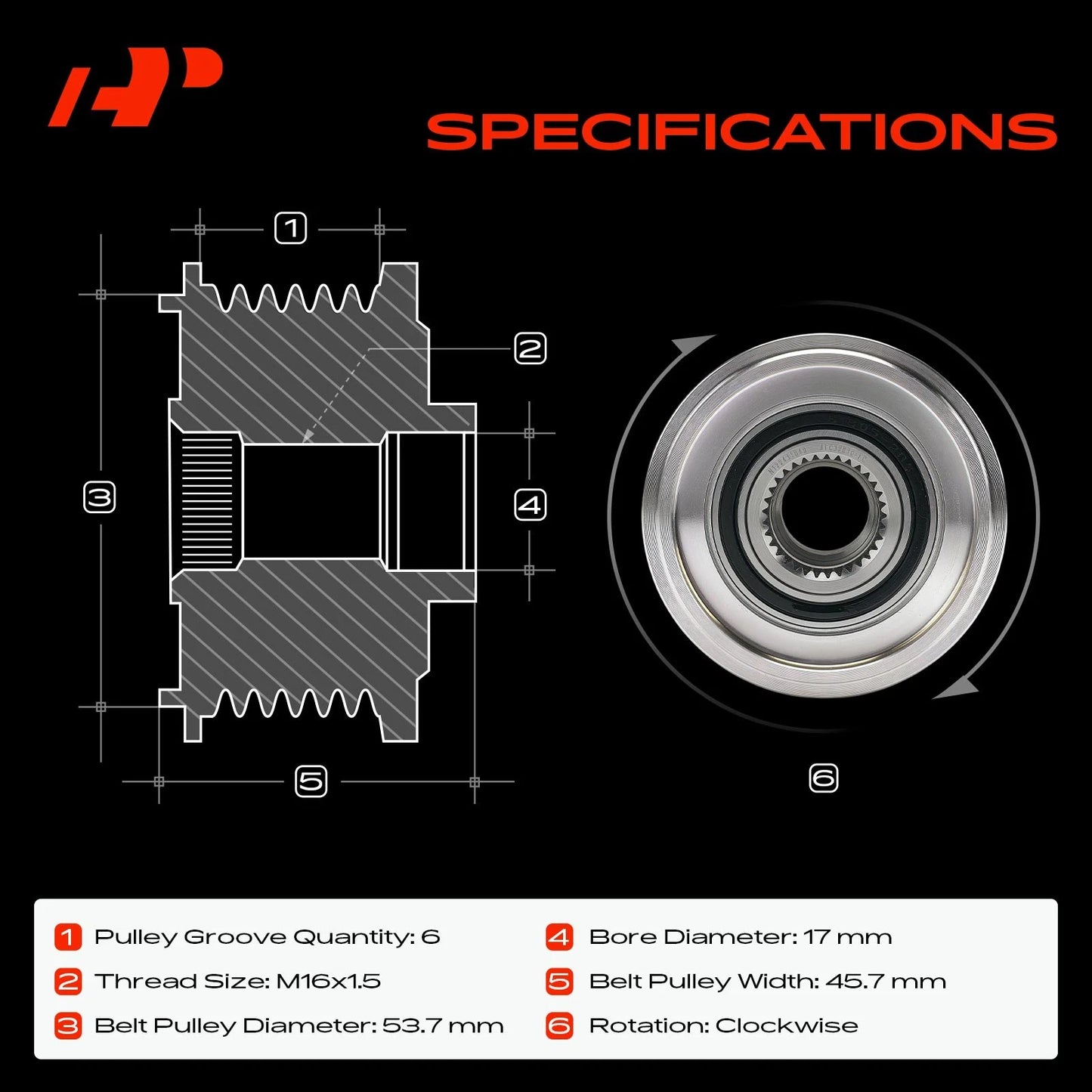 Alternator Clutch Pulley for Mercedes-Benz C43 AMG GL450