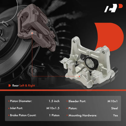 2X Rear Brake Caliper with Bracket for Buick Envision (2016–2017) AWD