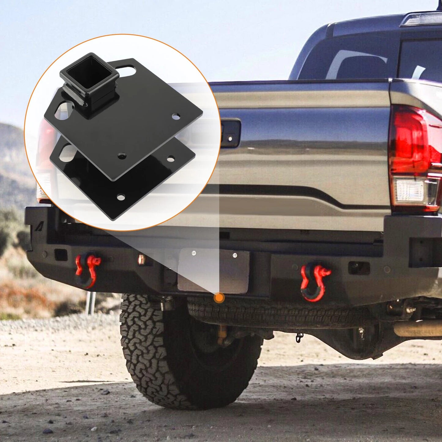 Bumper Hitch Receiver Adapter for RV 2" Receiver Fits 4" x 4" Square Beam (2" )