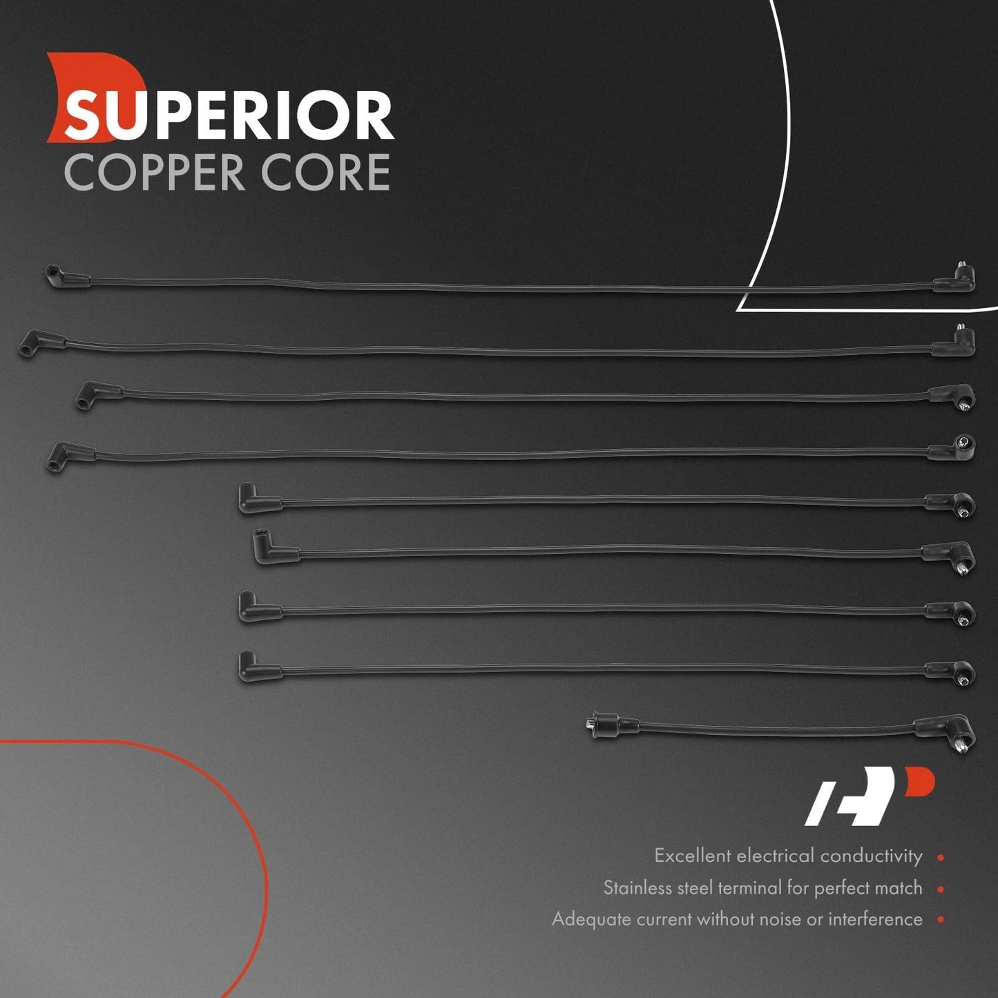 9x Spark Plug Wire Set for Chevy C10 Suburban (1973–1974)