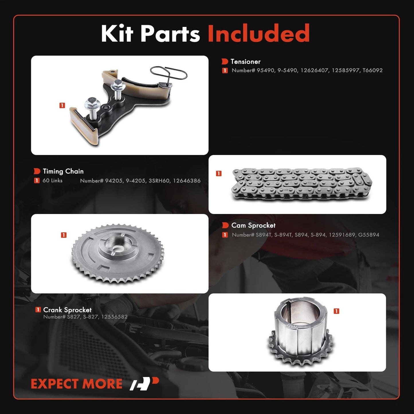 4X Timing Chain Kit for Chevy Silverado 1500 (2007–2012) GMC Sierra 1500