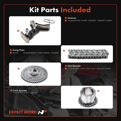 4X Timing Chain Kit for Chevy Silverado 1500 (2007–2012) GMC Sierra 1500