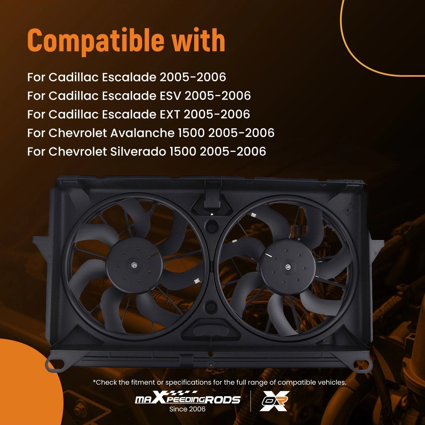 Dual Cooling Fan for Cadillac Escalade Chevrolet Avalanche Silverado (1999–2006)