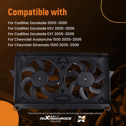 Dual Cooling Fan for Cadillac Escalade Chevrolet Avalanche Silverado (1999–2006)