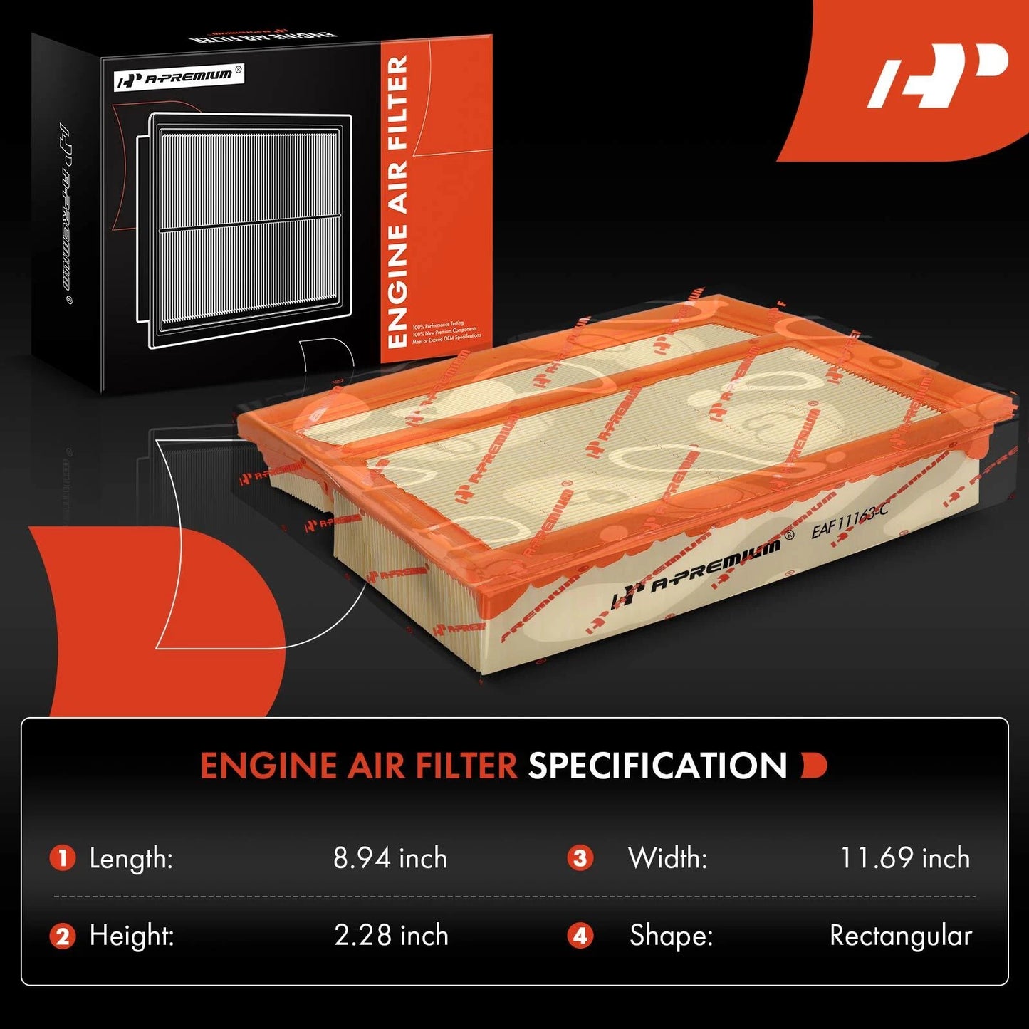 2X Engine Air Filter for Mercedes-Benz C230 C280 ML320 ML350 (1997–2000)
