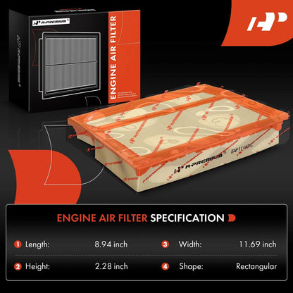 2X Engine Air Filter for Mercedes-Benz C230 C280 ML320 ML350 (1997–2000)