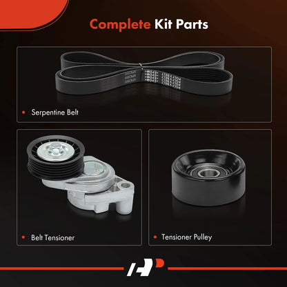 3X Serpentine Belt Drive Component Kit for Chevy Camaro (1998–2000)