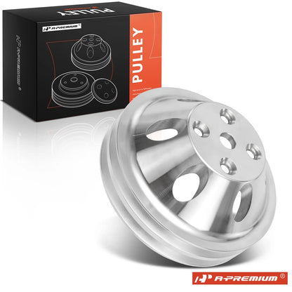 Aluminum Double-Groove Water Pump Pulley for Chevy SBC V8 (1969–1985)