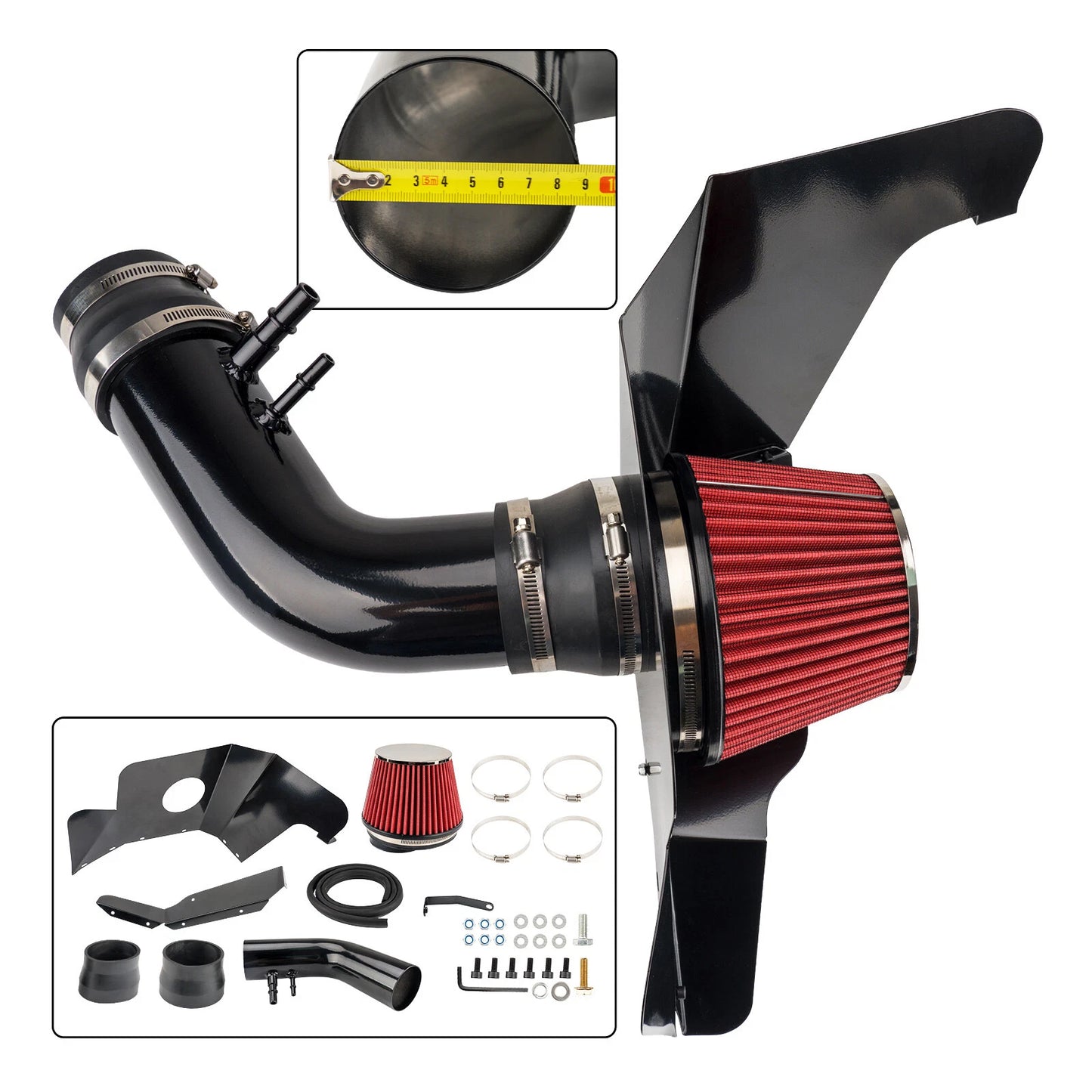 Cold Air Intake Kit Filter for Ford Mustang (2015–2016) with Heat Shield