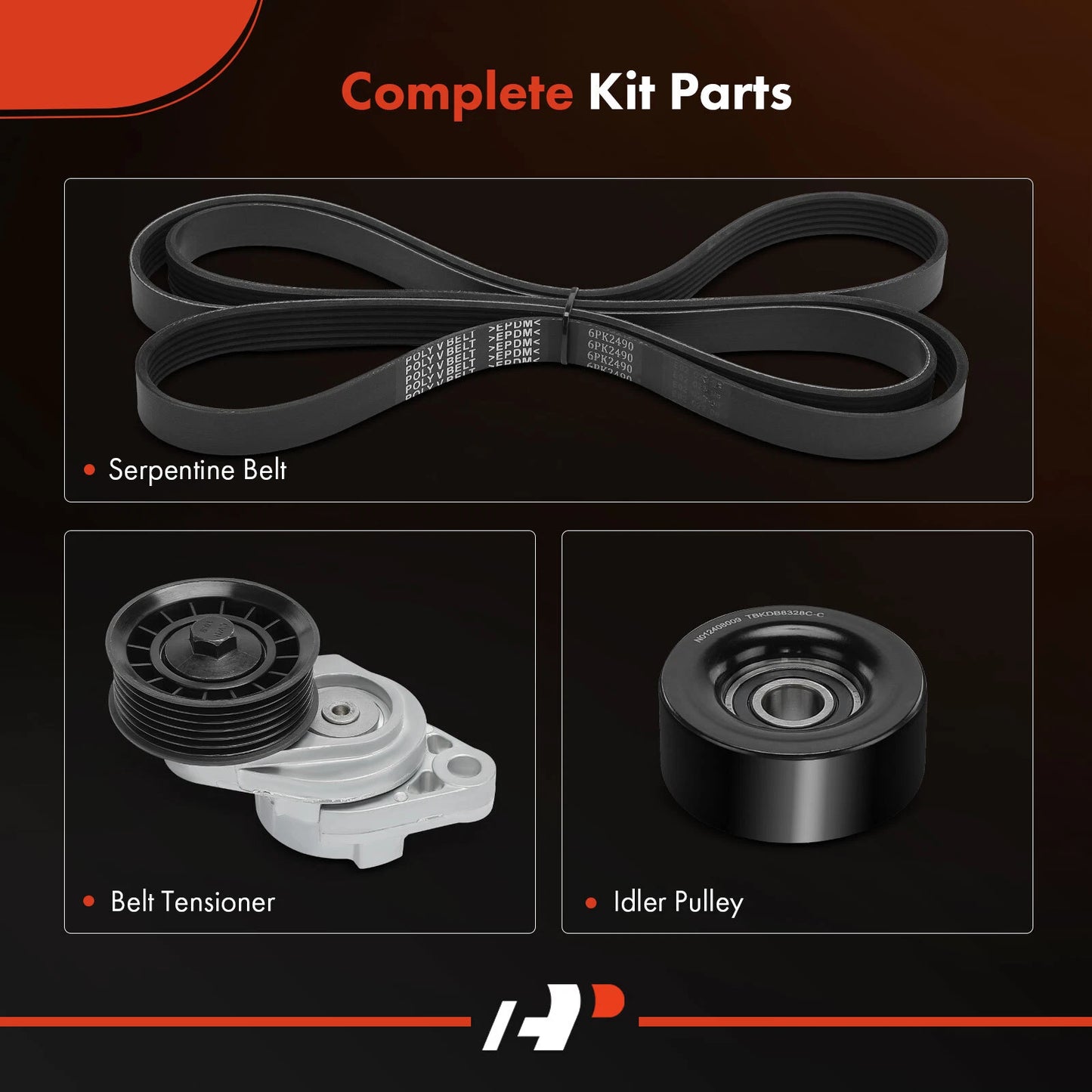 3X Serpentine Belt Drive Component Kit for Chevrolet Caprice (1991–1996)