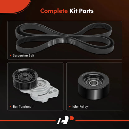 3X Serpentine Belt Drive Component Kit for Chevrolet Caprice (1991–1996)