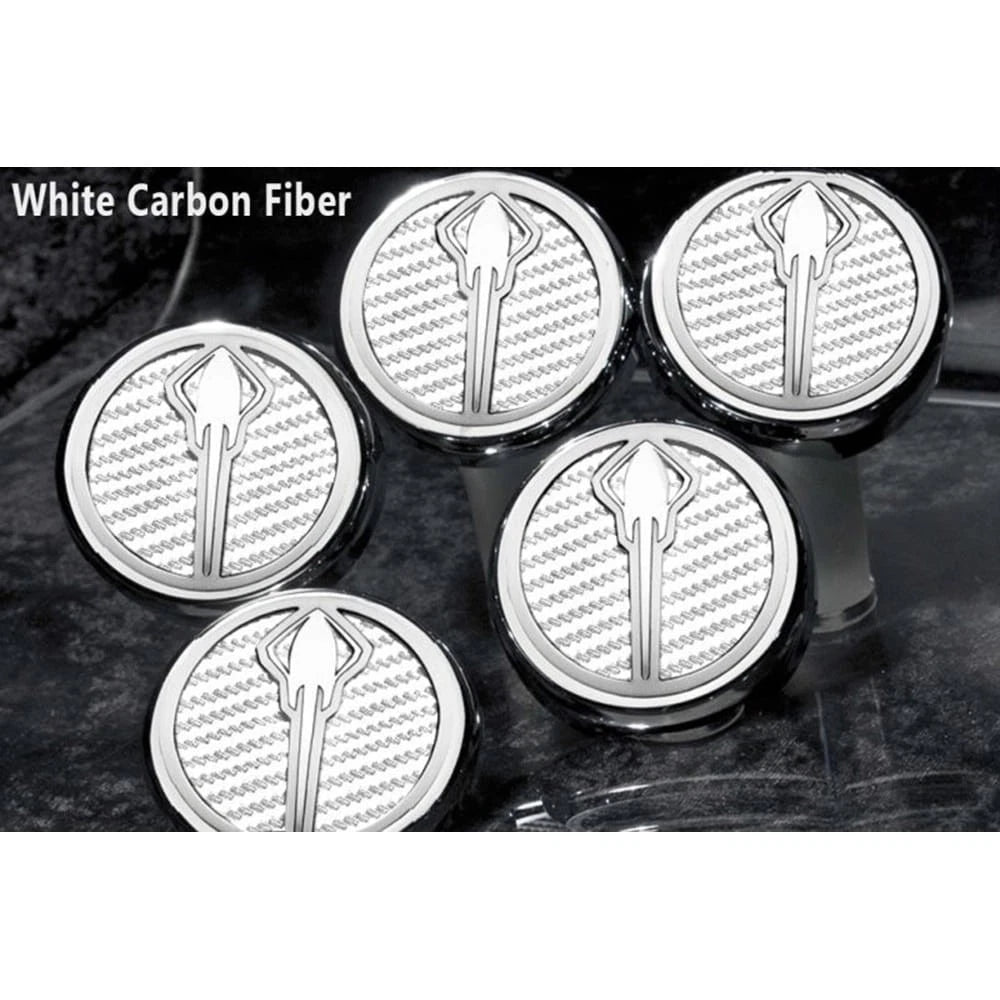 Chrome Stingray Cap Covers w/White CF Inlay for 2014-2019 Corvette Z06 Automatic