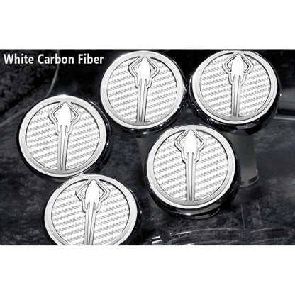 Chrome Stingray Cap Covers w/White CF Inlay for 2014-2019 Corvette Z06 Automatic