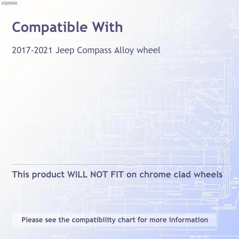 17 Inch Gloss Black Wheel Skins Replacement for 2017-2021 Jeep Compass
