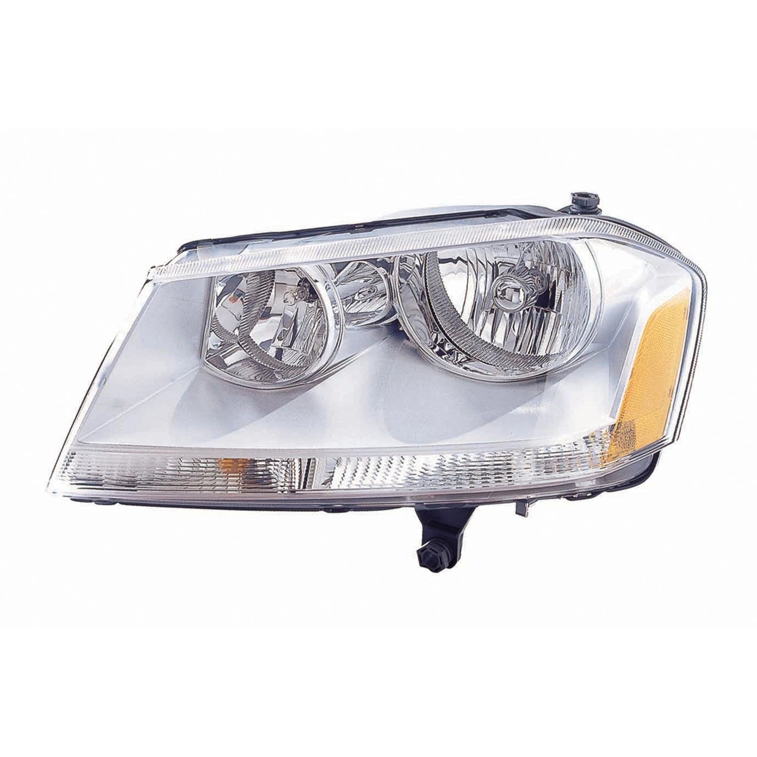 Driver Side Head Light Assembly w/Chrome Bezel for 2008-2014 Dodge Avenger