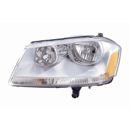 Driver Side Head Light Assembly w/Chrome Bezel for 2008-2014 Dodge Avenger