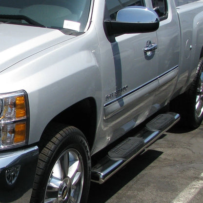 6in Oval Straight Step Nerf Bar with 2 Pads for GM Silverado Sierra Ext Cab (2007–2019)