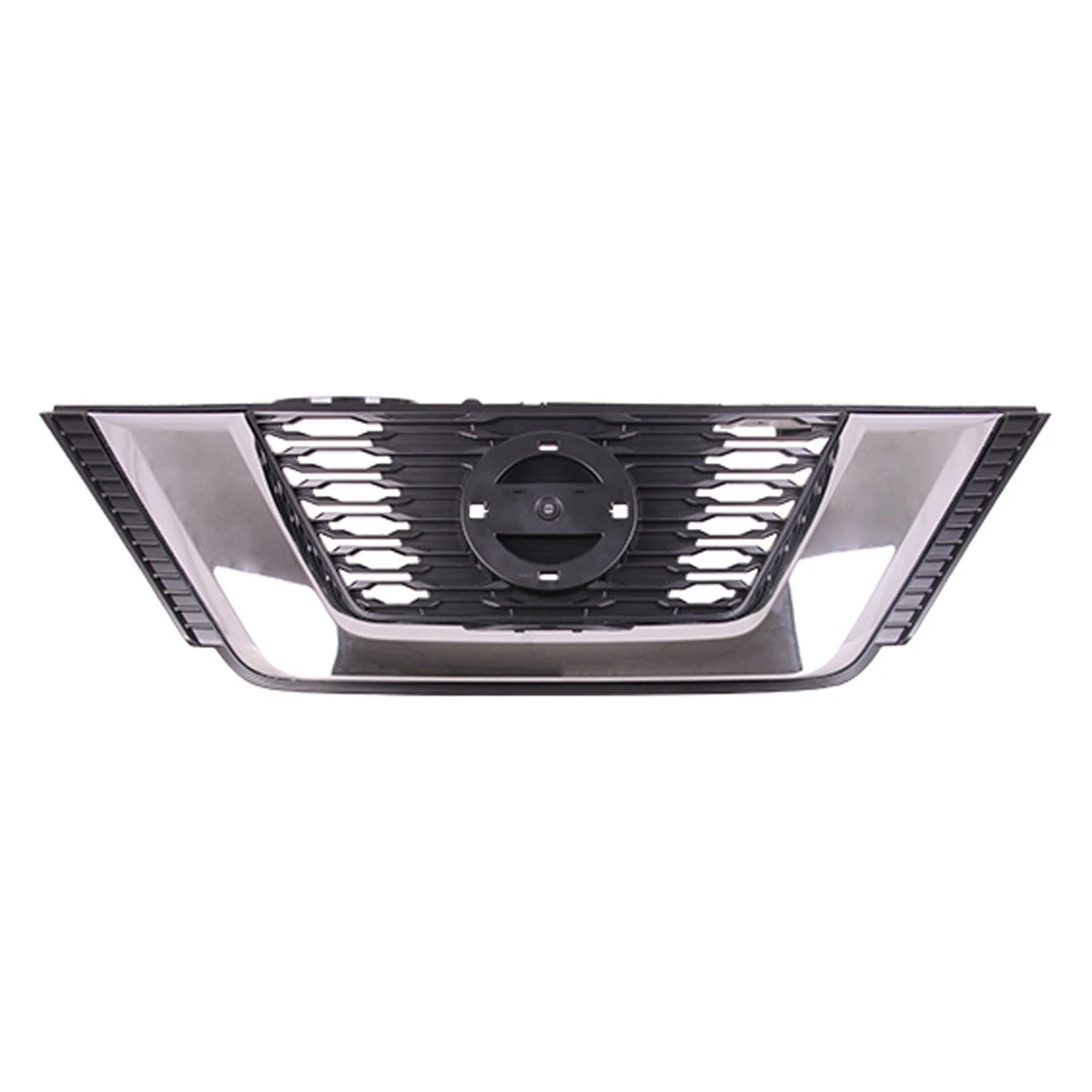 Replacement Black ABS Front Grille w/Chrome Molding for 2017-2018 Nissan Rogue
