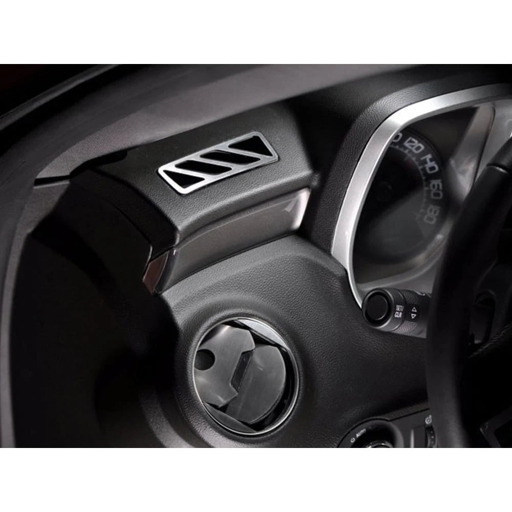 2pc Upper Dash A C Vent Trim Brushed Stainless Steel for Chevy Camaro (2010–2015)