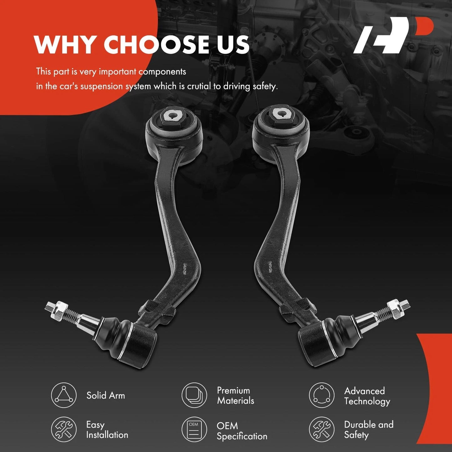 2X Control Arm with Ball Joint Front Lower for Chevrolet Camaro (2010–2015)