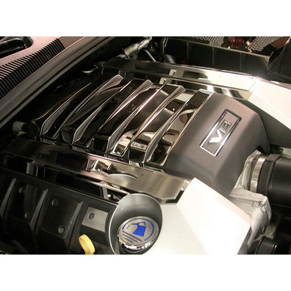 Chrome Cap Covers with Orange Carbon Fiber Inlay for 2010-2015 Camaro V6