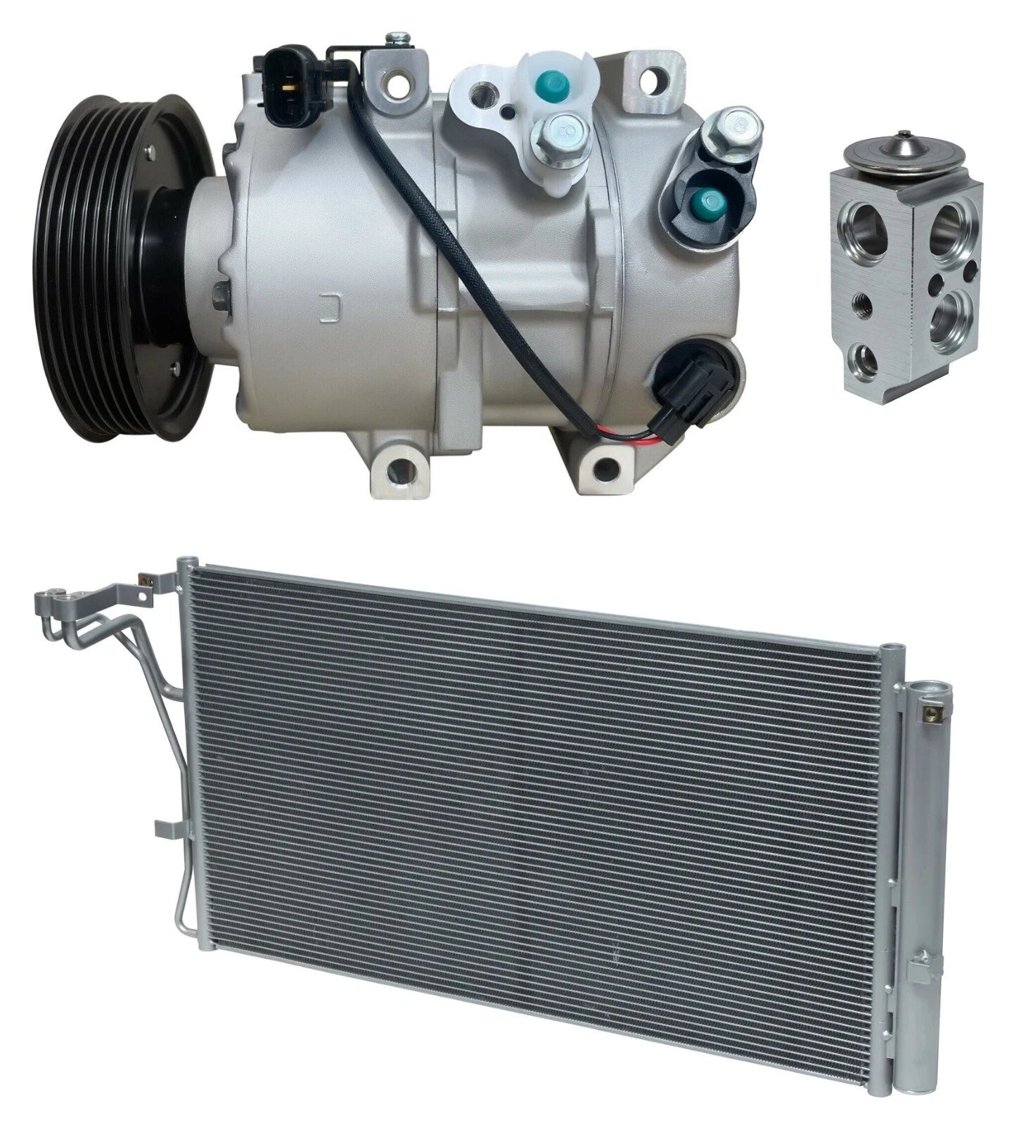AC Compressor Kit With Condenser for Hyundai Genesis Coupe 3.8L (2013–2016)
