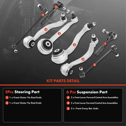8x Front Control Arm with Ball Joint for Mercedes-Benz W204 (2007–2014)