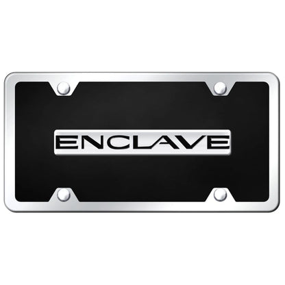 Chrome on Black Acrylic License Plate Kit -Officially Licensed for Buick Enclave