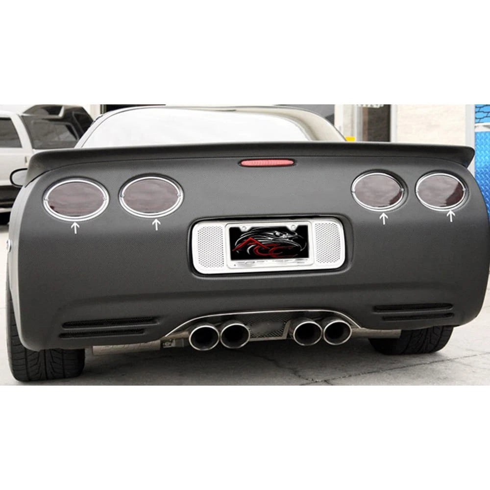 4pc Tail Light Trim Rings Polished Stainless Steel for Chevy Corvette C5 (1997–2004)