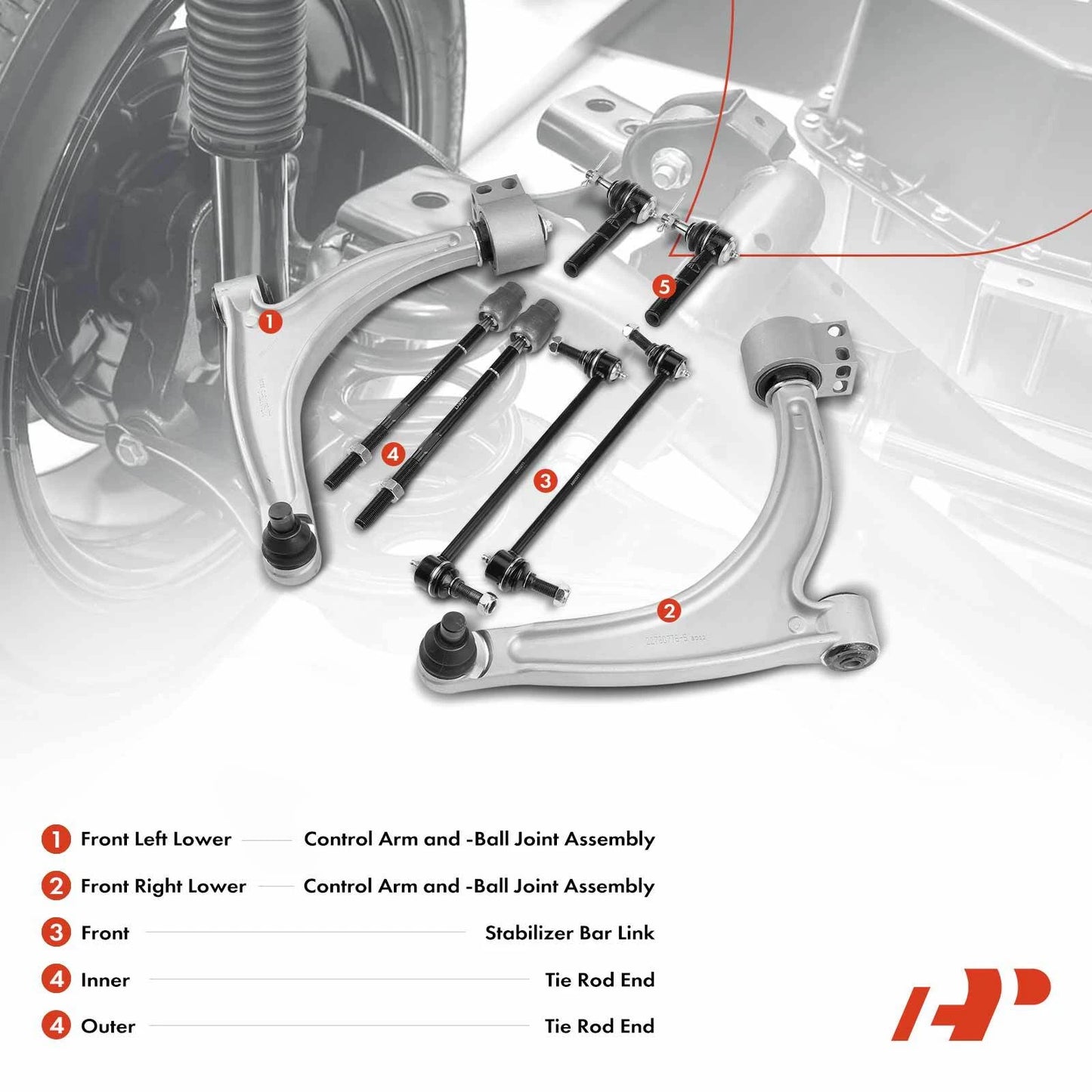10x Wheel Bearing Control Arm Kit for Chevy Malibu Pontiac G6 (2004–2010)