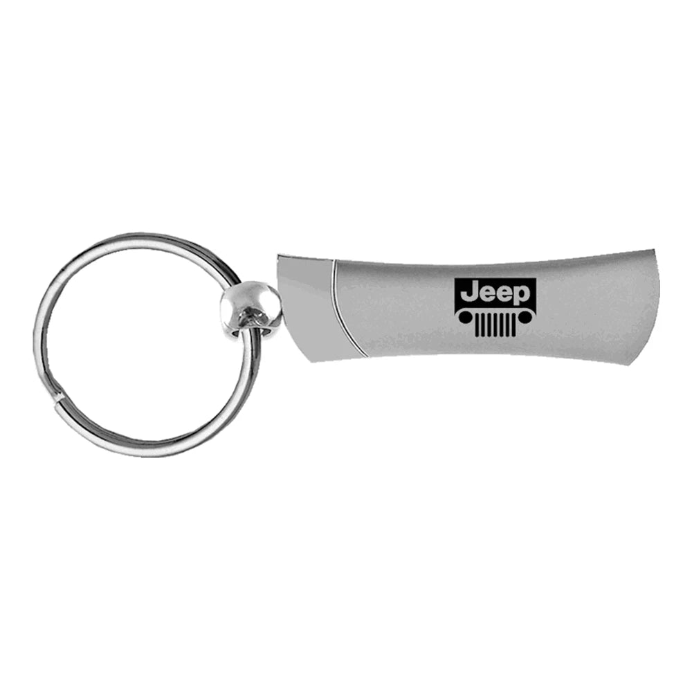 Grille Logo on Chrome Blade Keychain - Officially Licensed for Jeep