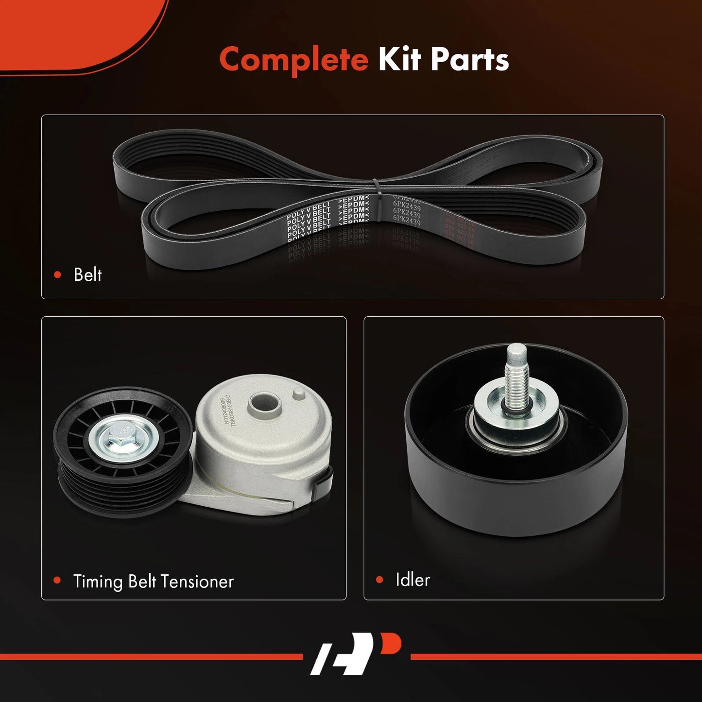 3X Serpentine Belt Drive Component Kit for Chevy Silverado (2005–2013)