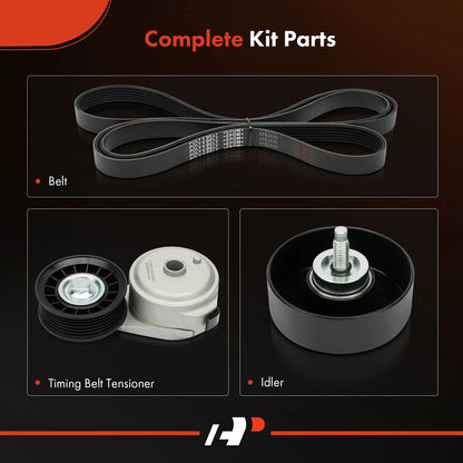 3X Serpentine Belt Drive Component Kit for Chevy Silverado (2005–2013)