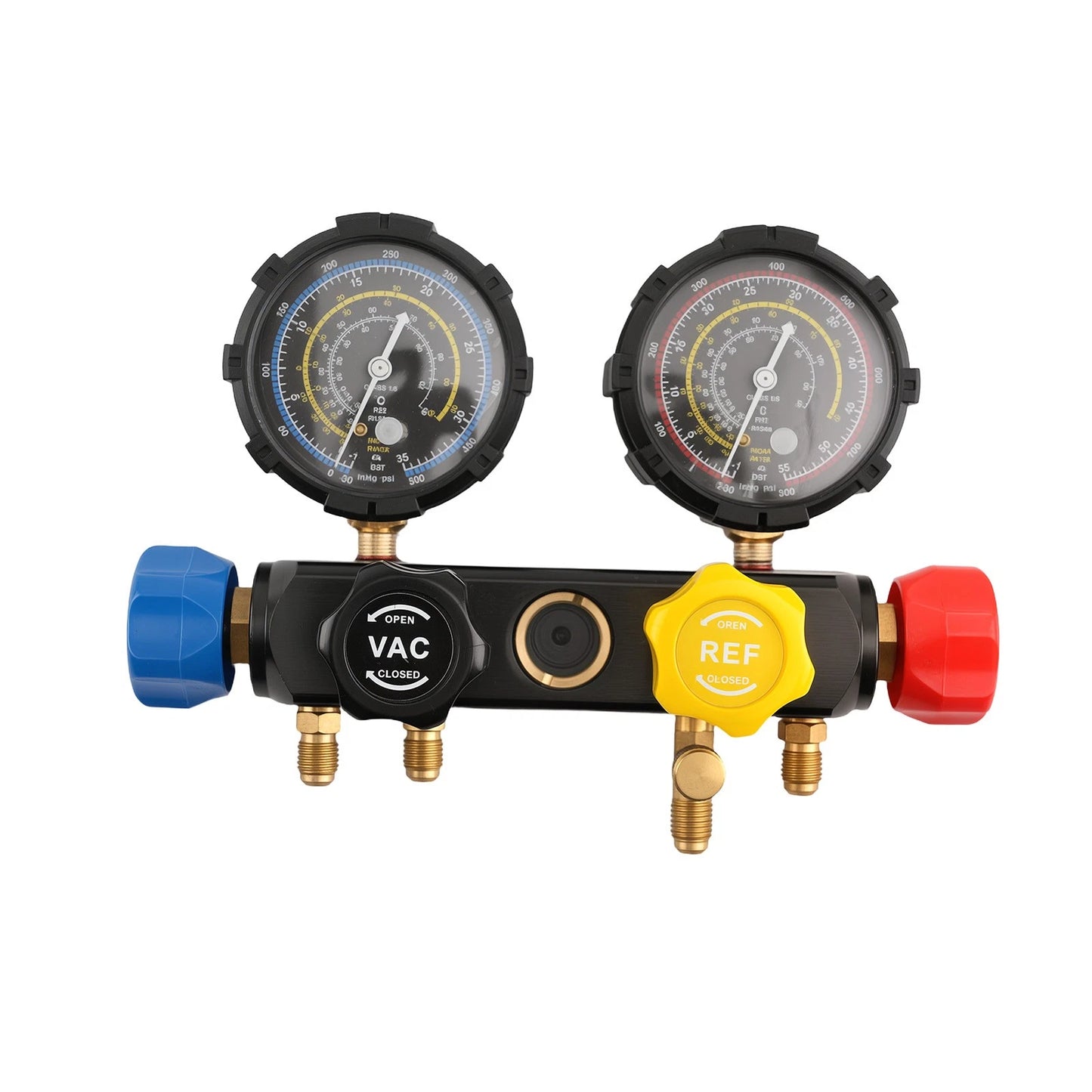 4-Way HVAC AC Gauge Set for R134a R22 R410a for Manifold Diagnostic (5ft)