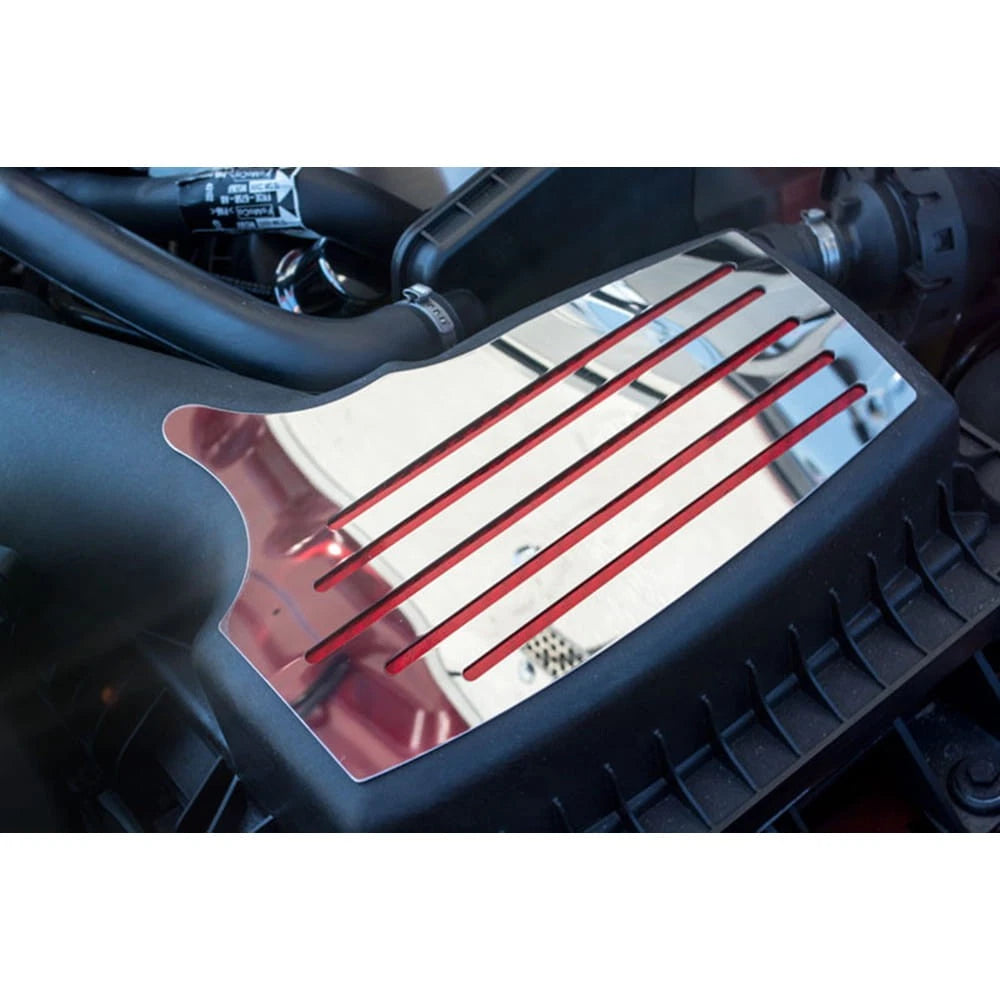 Polished Air Box Accent Plate w/Black Carbon Fiber Inlay for 2015-16 Mustang GT